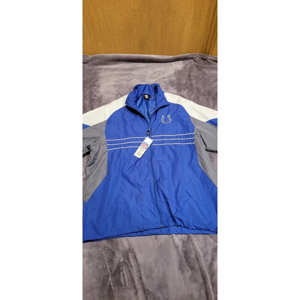 Indianapolis Colts Reebok NFL Jacket Mens Large Vintage Windbreaker Full Zip NWT